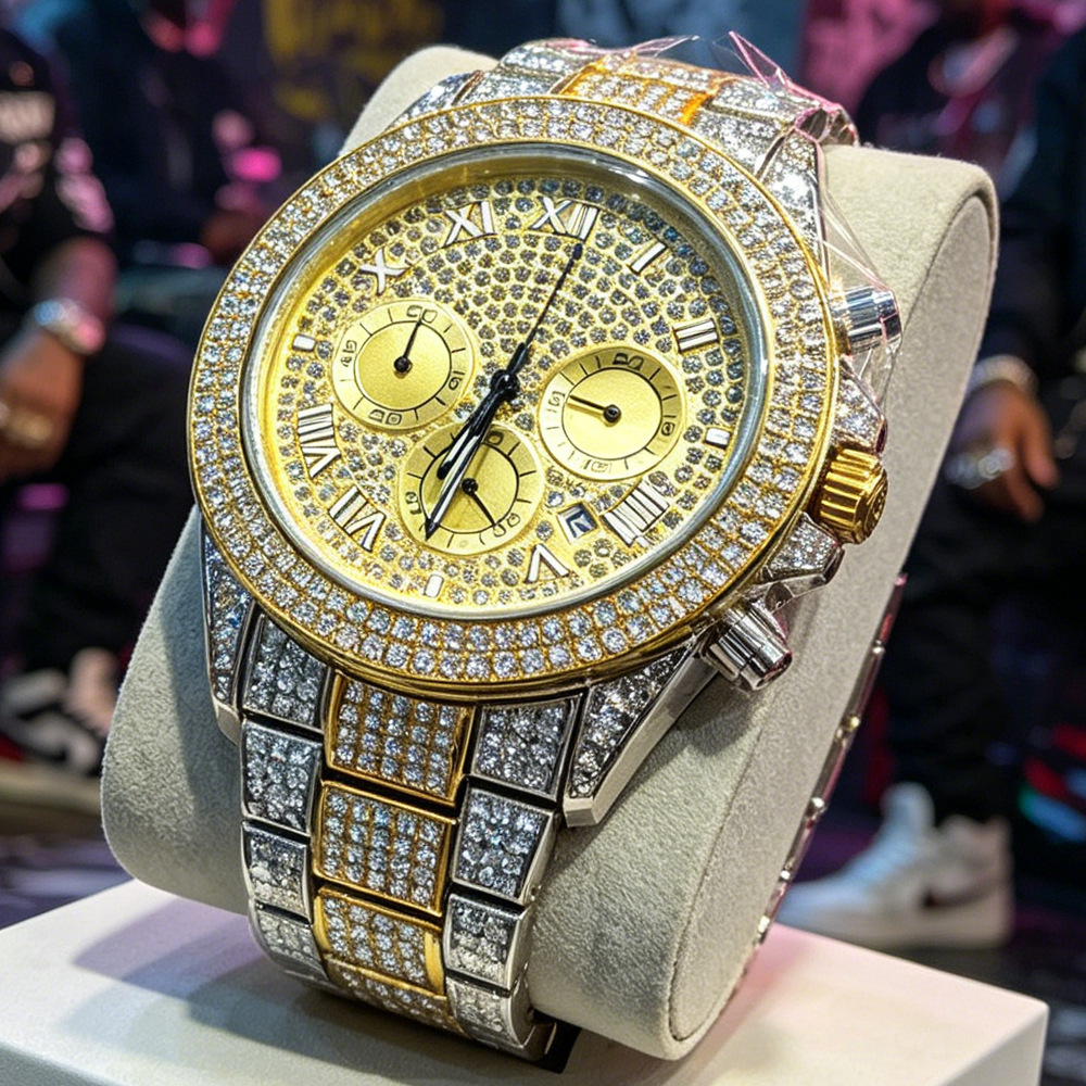 Jewelry Watches Brands - Montre Quartz Homme Hip Hop Bling