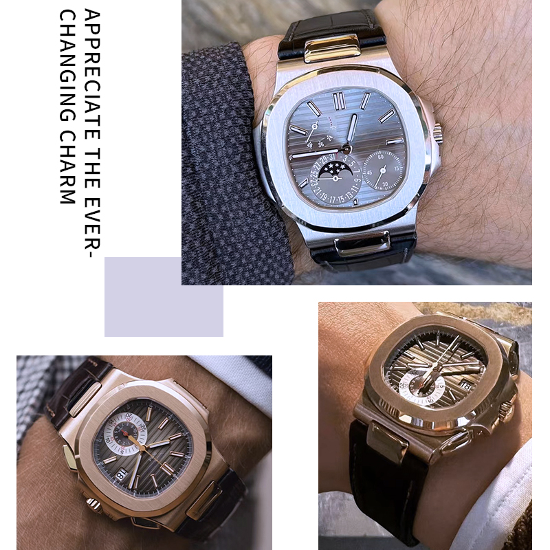 Bracelet de montre en cuir vér - Patek Philippe Watch Nautilus avis et prix