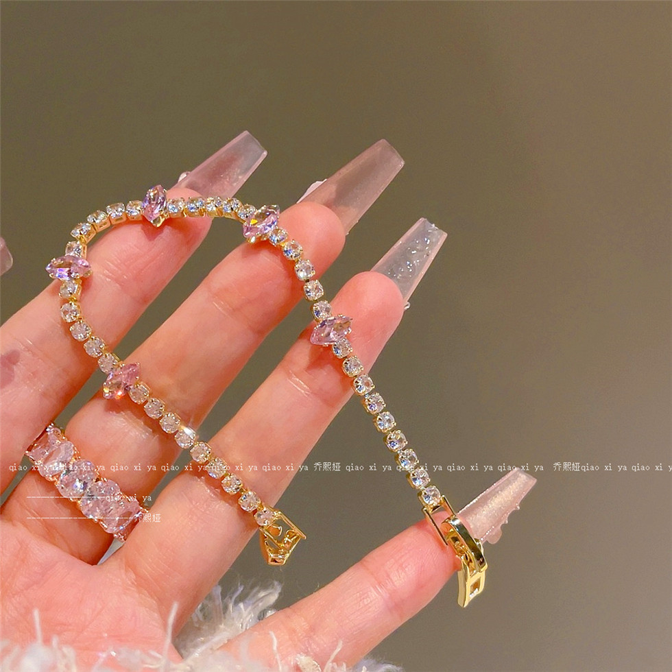 Bracelets en Zircon rose entiè - Best Jewelry Watches Women avis et prix