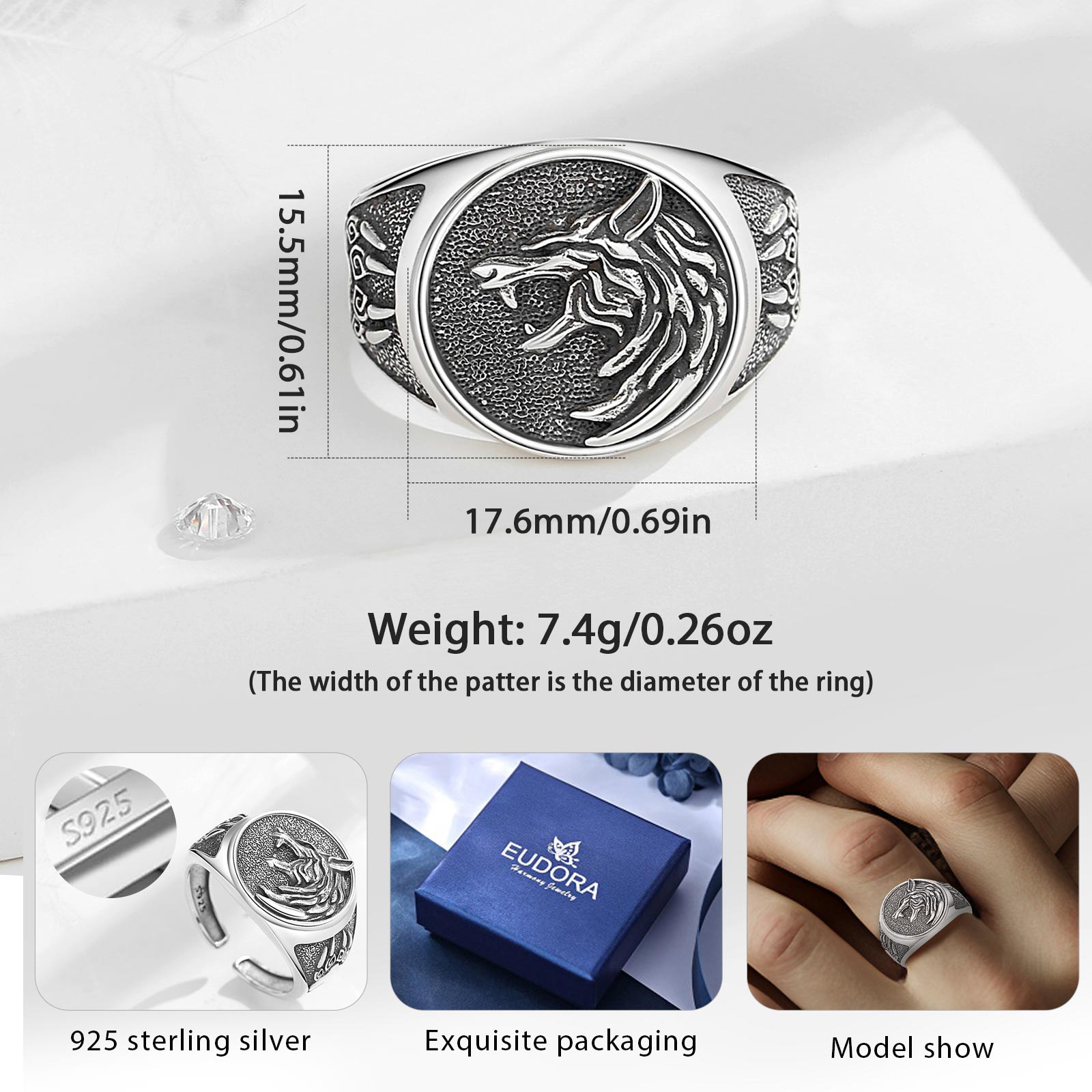 Eudora-Bague réglable en argen - Wolf Jewelry & Watches Tampa avis et prix